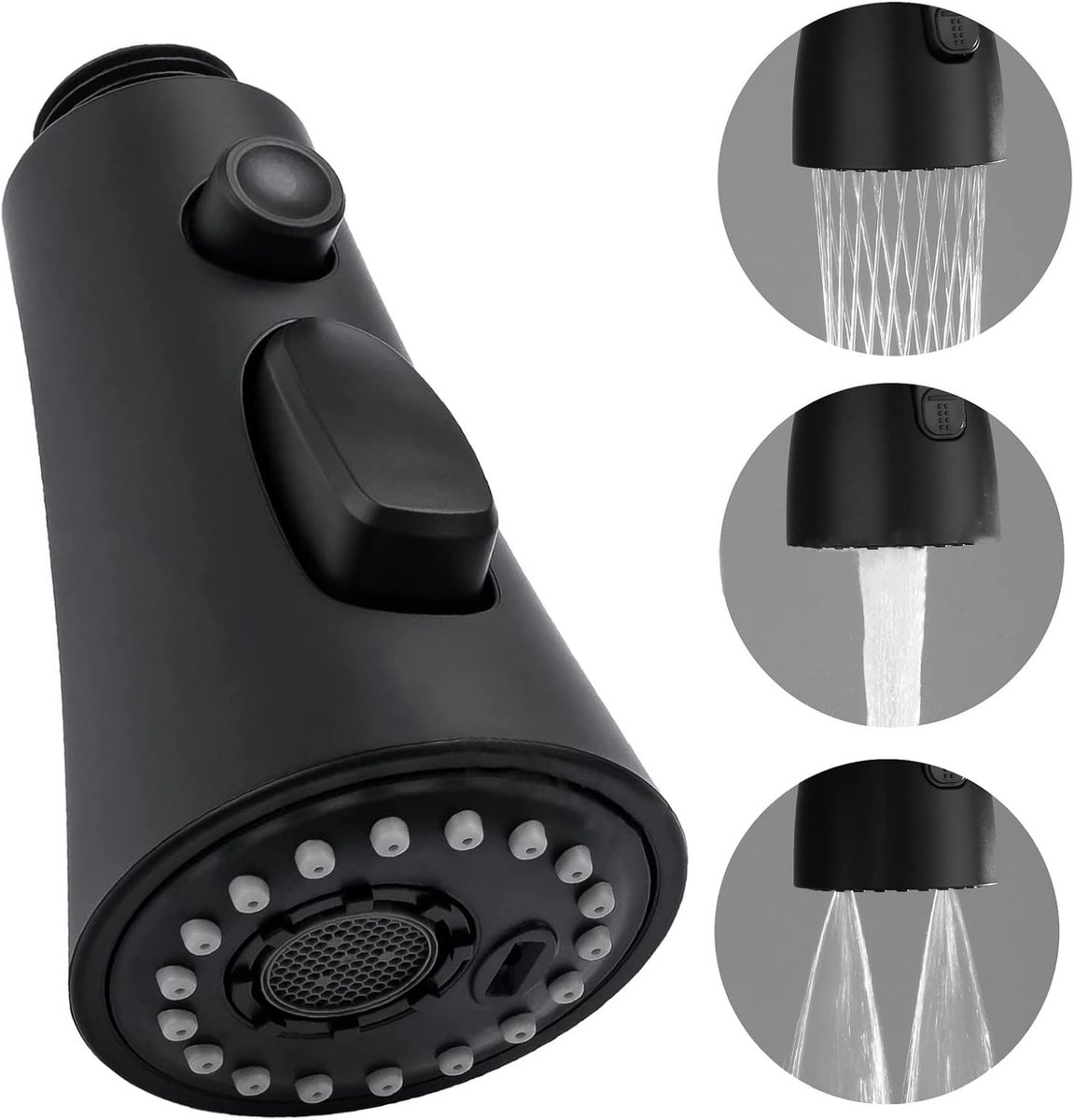 3-functional keukenkranen spraykop - 360° draaibare fixture - hoge druk spoelknop - vervangende douchekop - universeel voor keuken - badkamer - spoelbak