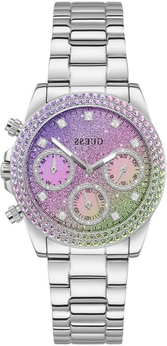 Dameshorloge - Armband horloge - Tijd aflezen - Multifunctioneel design - 38 mm kast - Zilverkleurig en ombre