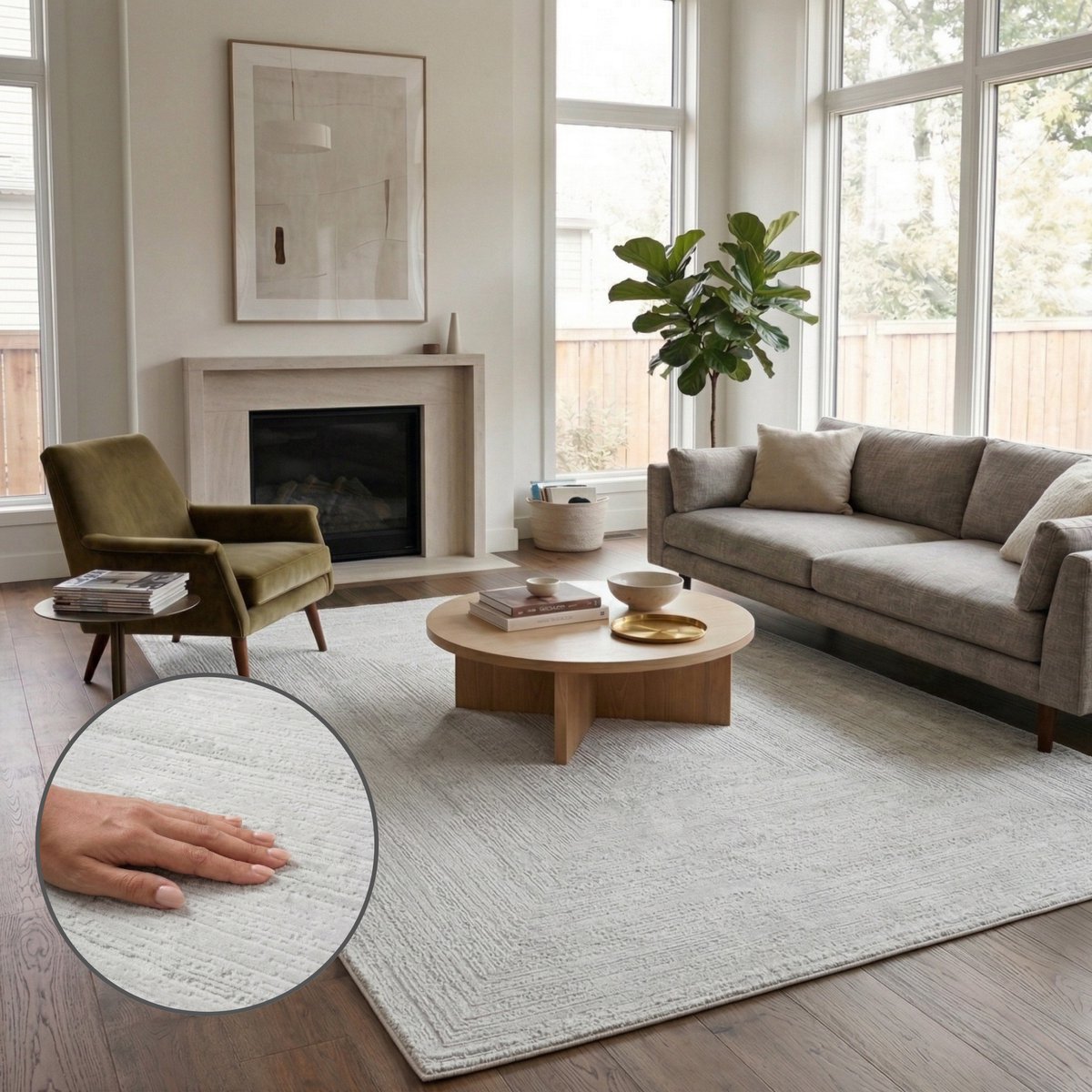 Oz Home Elyse Geometrisch Vloerkleed Grijs - Modern Reliëf - 160x230 cm - Laagpolig 10 mm - Polyester/Polypropyleen - Jute Rug - Exclusief Premium Tapijt