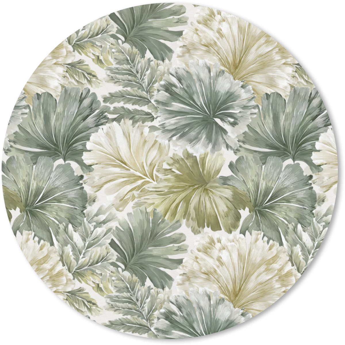 Muismat rond 40x40 cm - Mousepad Bladeren - Botanisch - Groen - Ronde muismatten