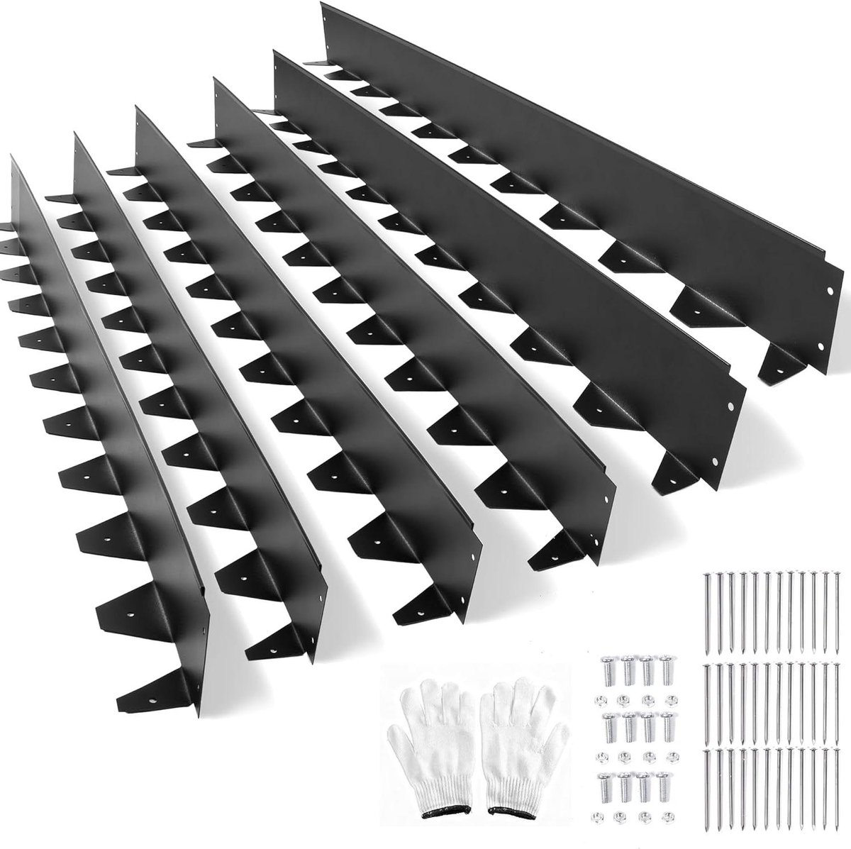 Metalen Tuinrand - Bloembakrand Gazonrand - Tuinranden Creëren - Roestvrij Staal - 6 Meter Set - Zwart