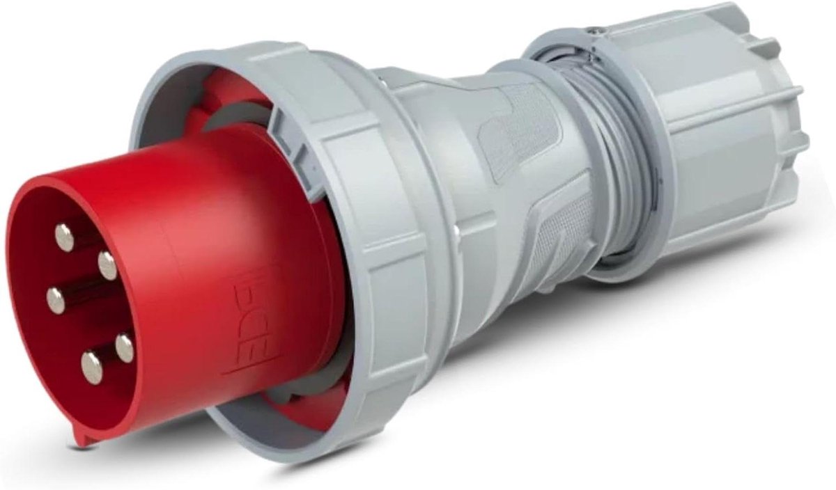 Industriële Stekker - Krachtstroomstekker CEE - Veilig Stroom Aansluiten - IP67 Waterdicht - 125A 5-polig - Rood