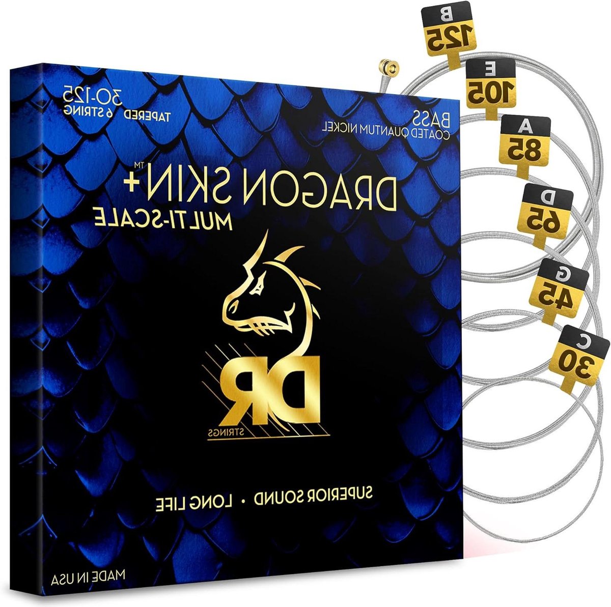 Bassist Snarenset - 6-snarige Set - Muziek Maken - Vernikkeld Staal - 30-125 Gauge - Zwart