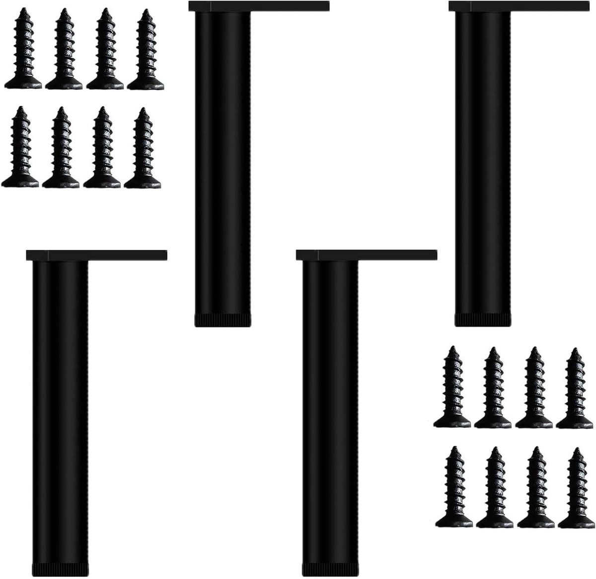 Meubelpoten Set - Tafelonderstellen - Meubels Verhogen - In hoogte verstelbaar - 40-408 cm - Zwart
