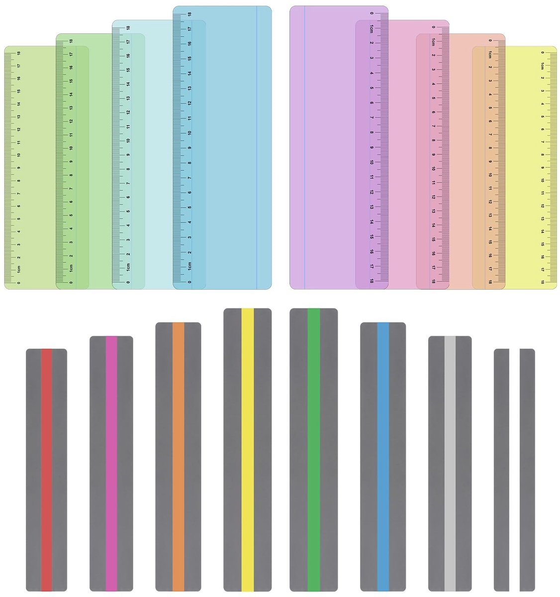 Store_8 - Dyslexie overlays - Leeshulp voor leerlingen - Kleurrijke leeslinialen - 16 stuks - Ideaal voor kinderen - Gekleurde bladwijzers