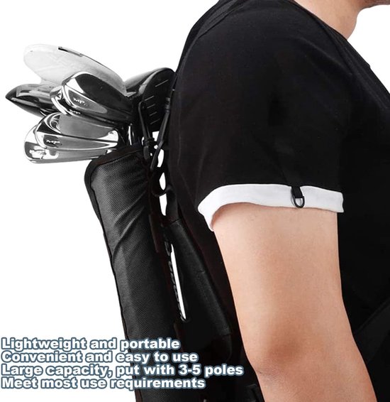 Dailygoods - Golfclubtas - Lichtgewicht Golftas - Praktisch Opvouwbaar Ontwerp - Zwart - Gemakkelijk Te Dragen - Geschikt voor Driving Range - Golfclu van Dailygoods — afbeelding 5