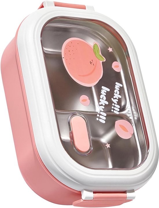Gsedaox - Lunchbox - Bento Box - Boîte à lunch en acier inoxydable - Compartiments - Adultes et Enfants- Salade Lunch Box - Rose