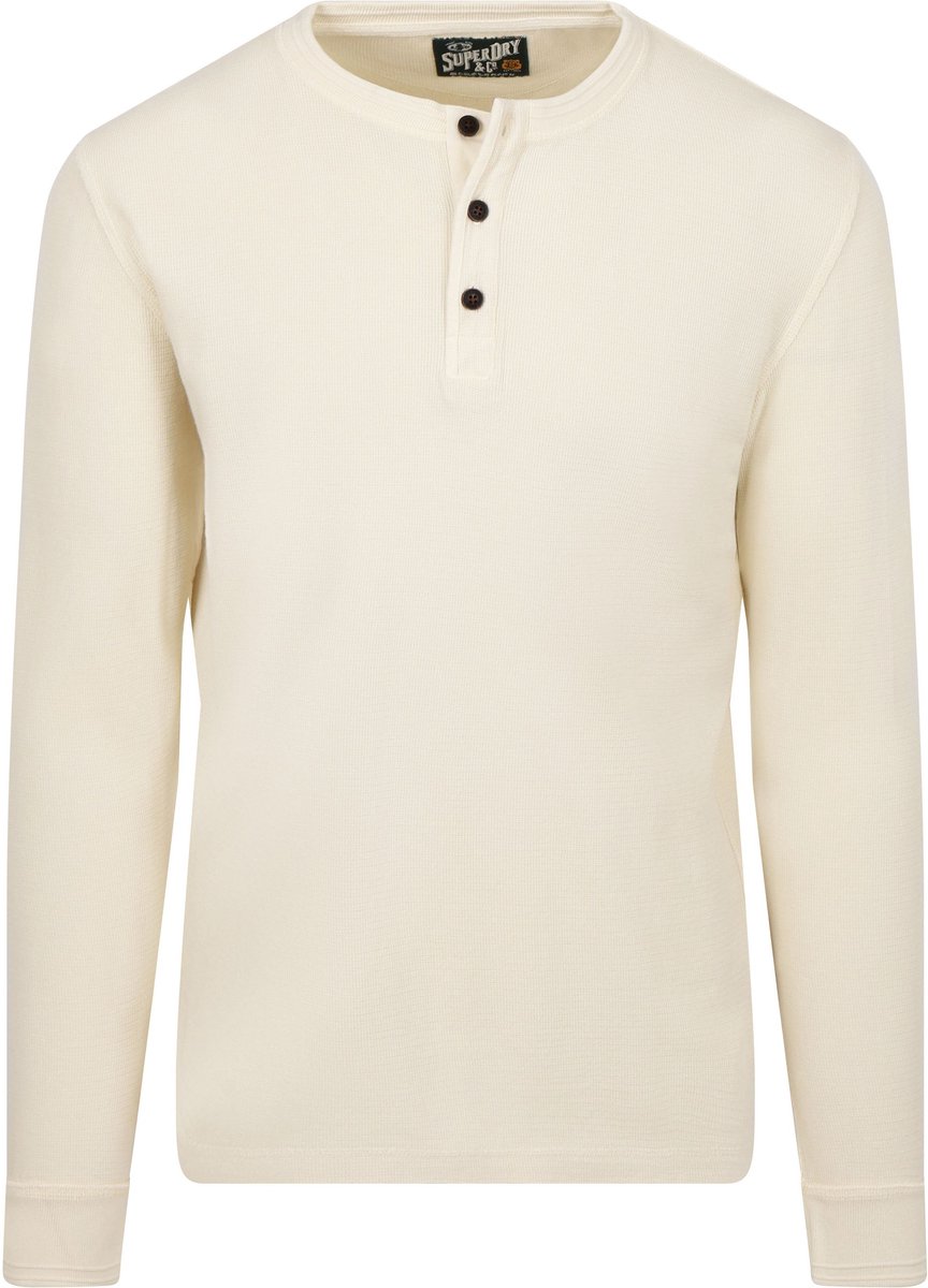 Superdry Trui Henley Textured Ecru – Heren Wit