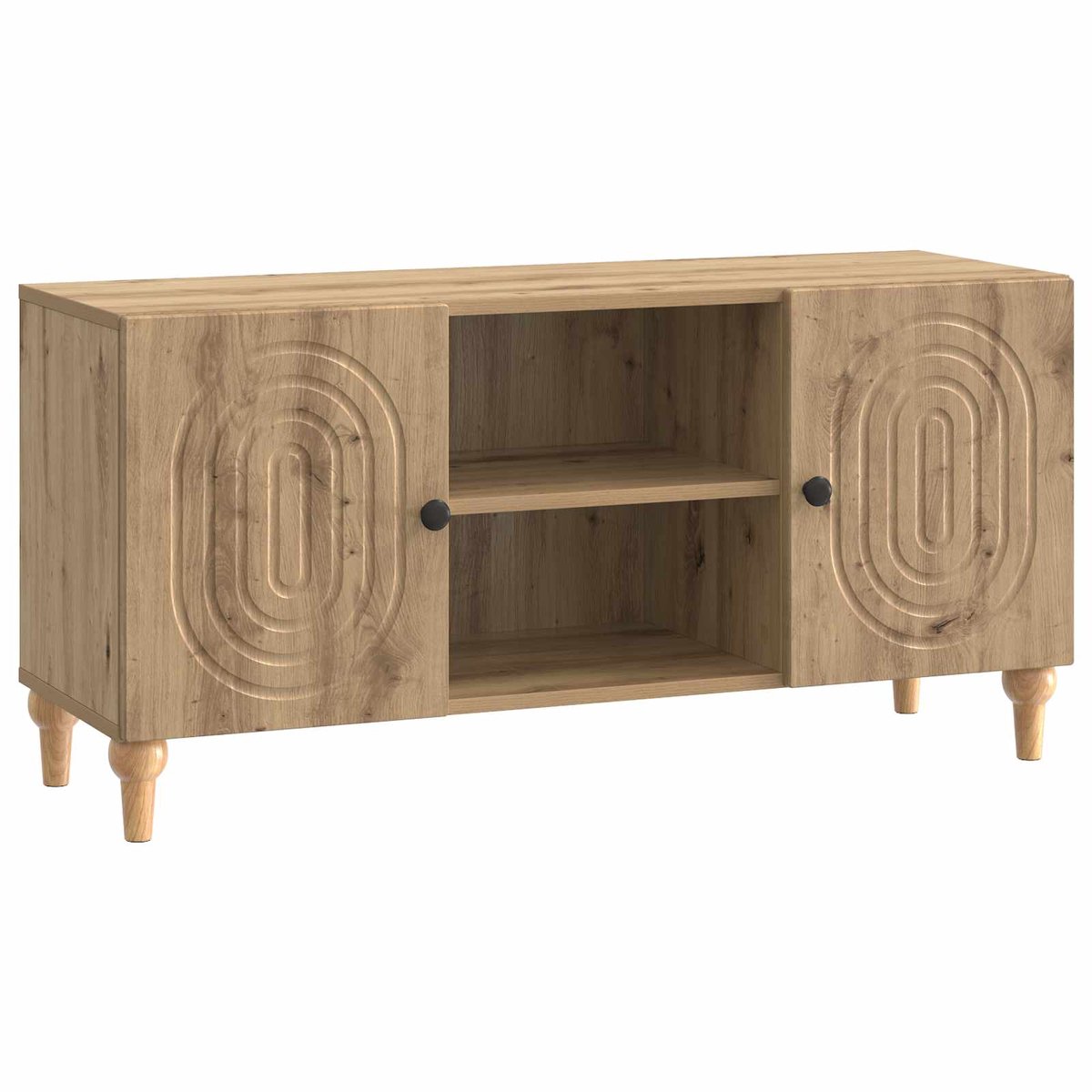 vidaXL - TV - Kast - 102 - x - 34,5 - x - 50 - cm - Artisanaal - eiken - Bewerkt - hout