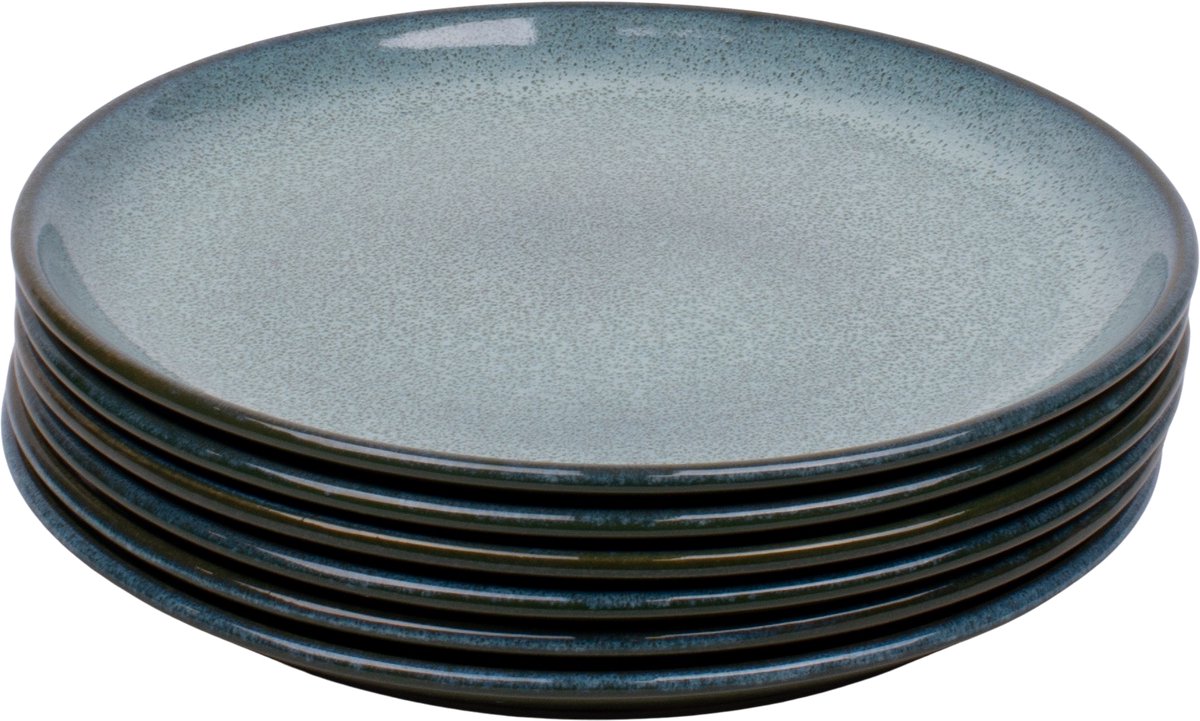 Set van 6 dinerborden - 27 cm - Evora - groen - Portugees stoneware