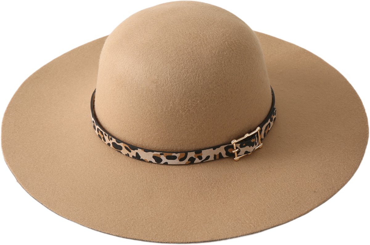 Emilie collection - hoed - panterprint - flaphoed - camel