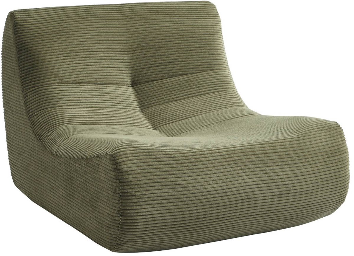 sweeek Ribfluwele fauteuil 1 zitplaats - meerdere kleuren - sokol Kaki