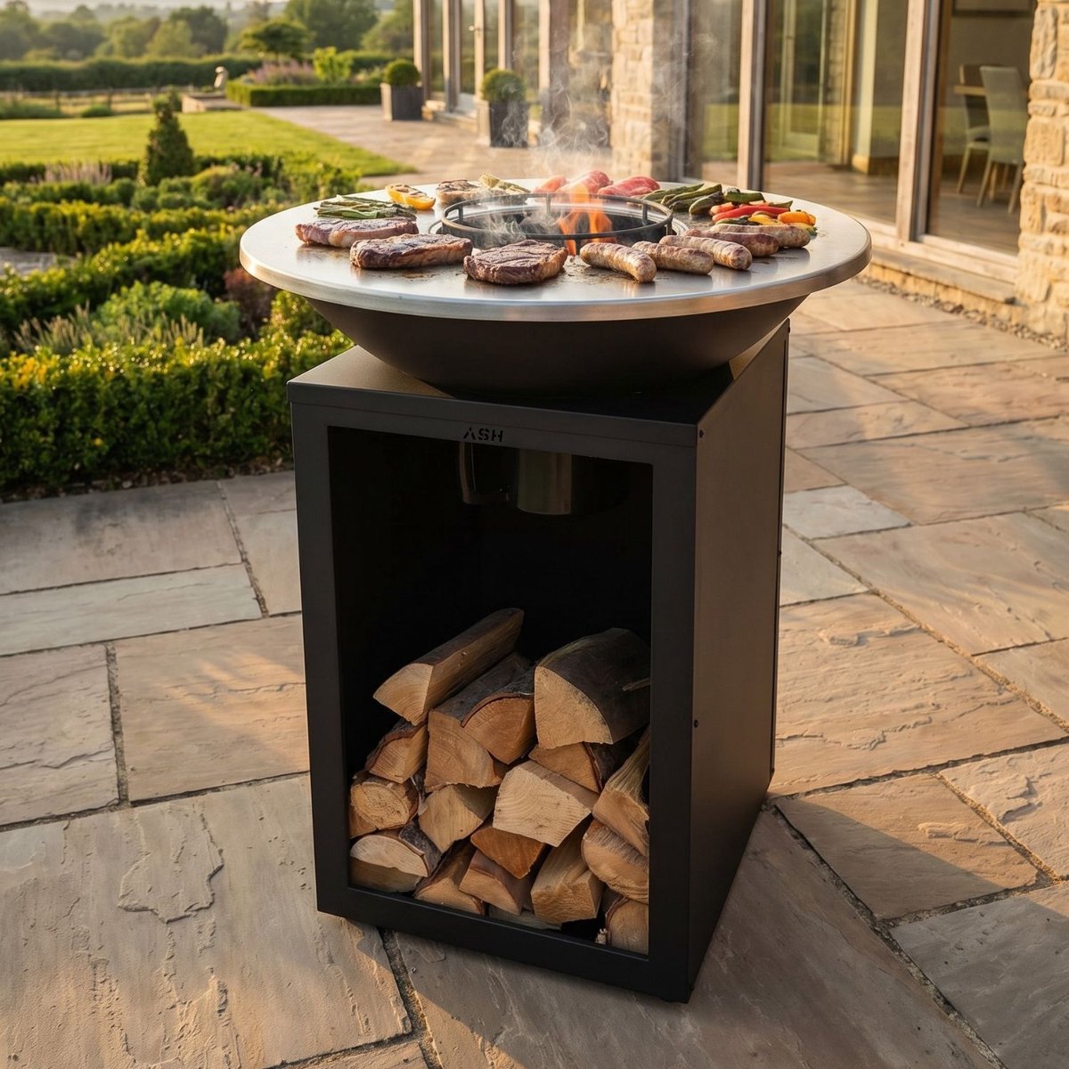 ASH - Solaris - XXL - Plancha barbecue met grillring - Buitenkoken - Plancha BBQ - Plancha Bakken - Zwart - Grillring