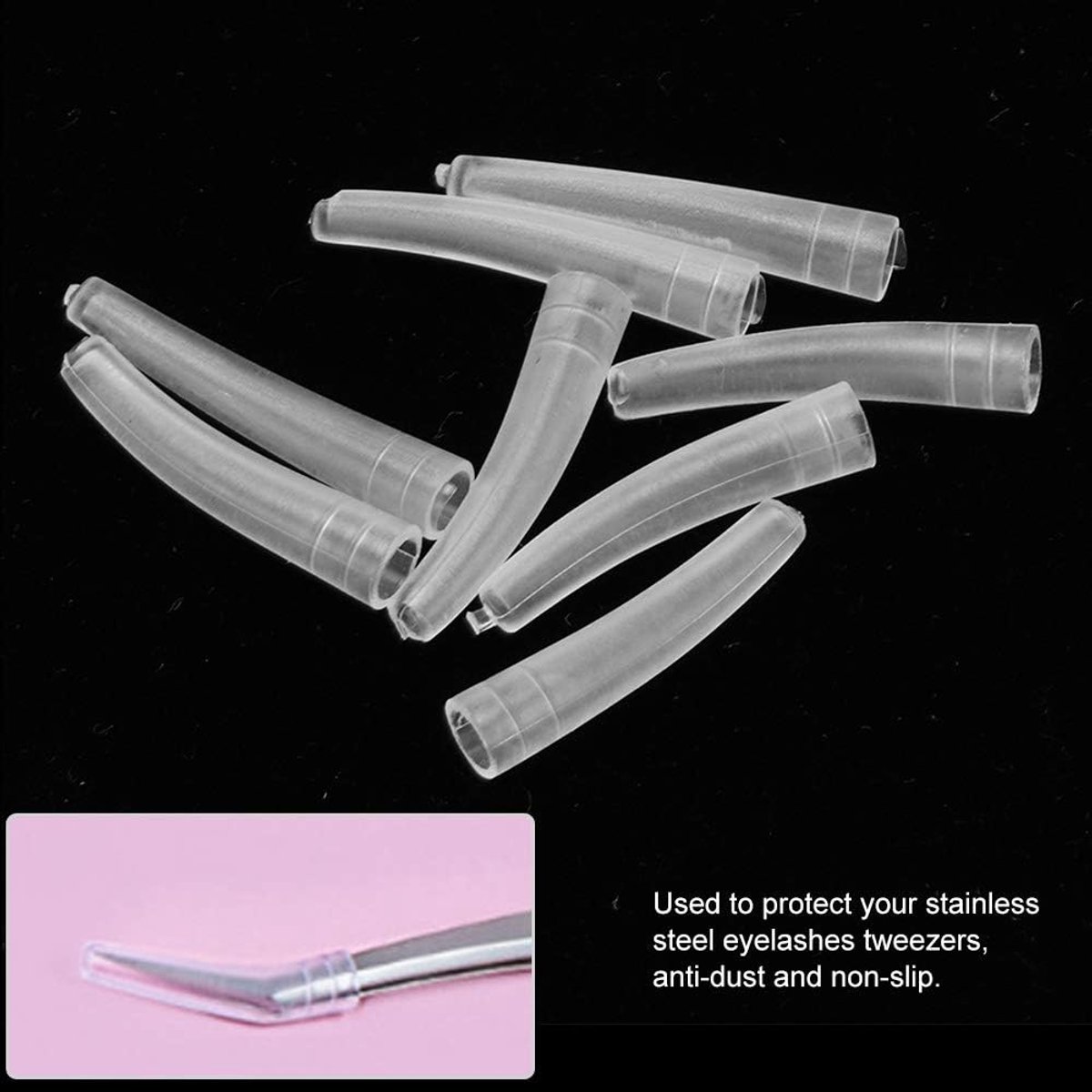 10pcs/pack Transparante Plastic Tweezer Protector - Non-slip Elbow Tweezers Beschermhoes voor Wimper Grafting Tool
