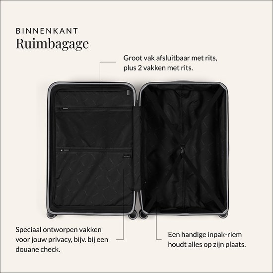 SUITSUIT Koffer 75x48x29 cm - Reiskoffer - Koffer groot - TSA Slot - 71L - Caretta - Titanium Grey