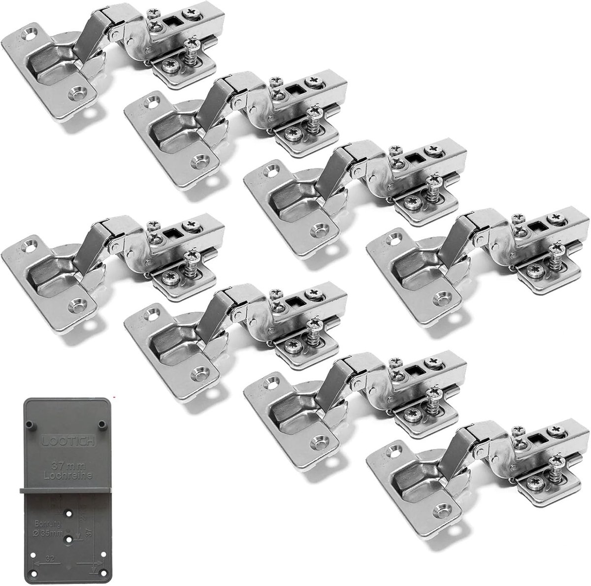 110° Binnen 35mm Soft Close Scharnieren met Hydraulische Demper voor Keuken Kasten - Kastdeur Automatische Scharnier Geïntegreerde Demping Europese Type - Verpakking 8 stuks