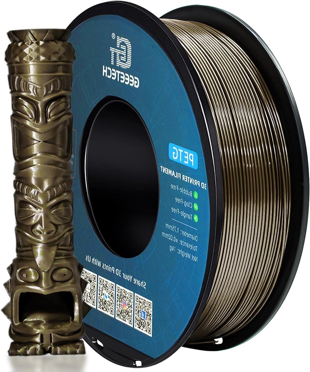 3D Printer Filament - PETG Spoel - Modelbouw Printen - Hoge Sterkte Glans - 1 kg - Metaalbruin