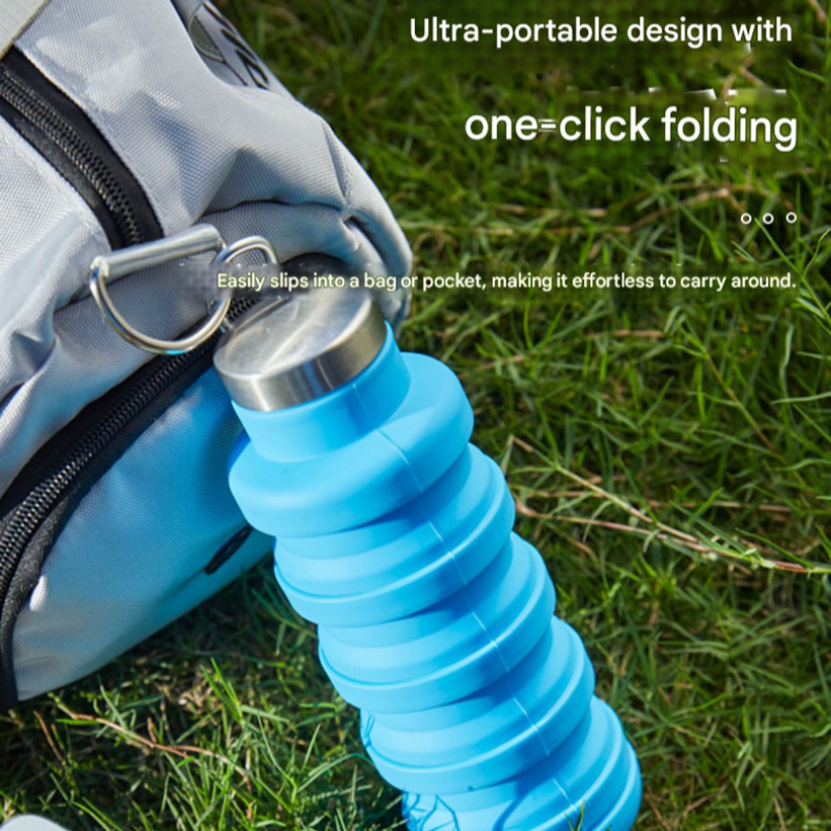 Beker-water kopje-Sportwaterfles-Opvouwbare Drinkfles 500ml-Siliconen Waterfles- Met Karabijnhaak - Waterfles-- Voor Sport, Reizen, Fitness en Camping - Zwart — cadeau in Sport & Outdoor - foto 5