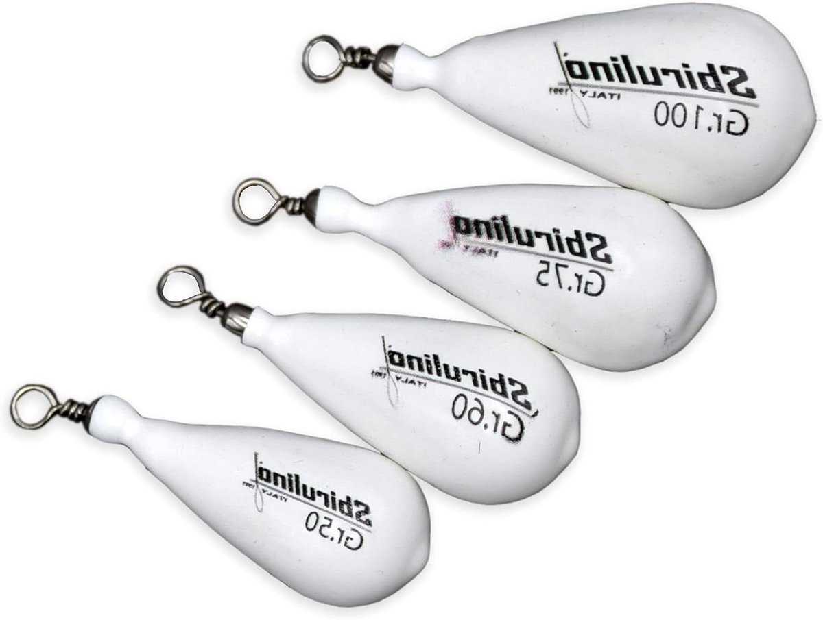 Vislood Set - Peerloodjes - Vissen in Zee - Geplastificeerd met Wartel - 4 Stuks 50-100g - Wit