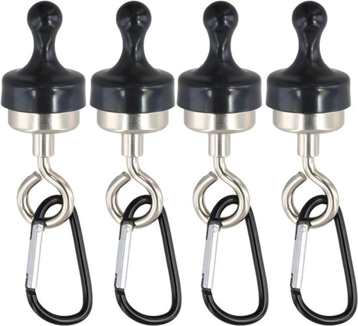 Magnetische Haken Set van 4 - Extra Sterk - 15 kg Draagvermogen - Camping Keuken School