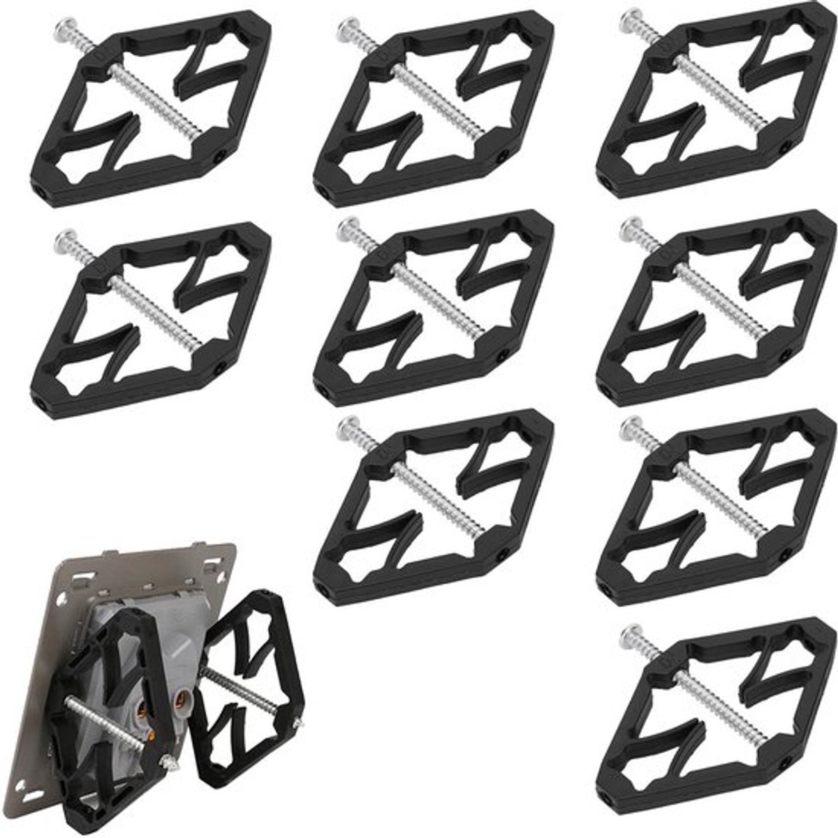 Schakelkast reparatiestang set voor elektriciens - 10 stuks - Wandmontagebox accessoires