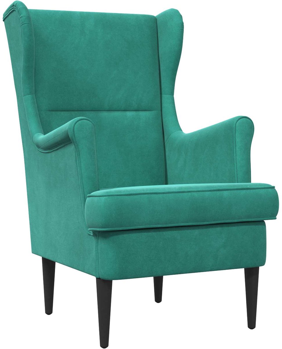 vidaXL - Fauteuil - Turquoise - Fluweel