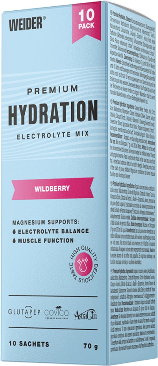Weider Premium Hydration Sticks (10x7g) Wildberry - Energie & Uithoudingsvermogen - Elektrolyten