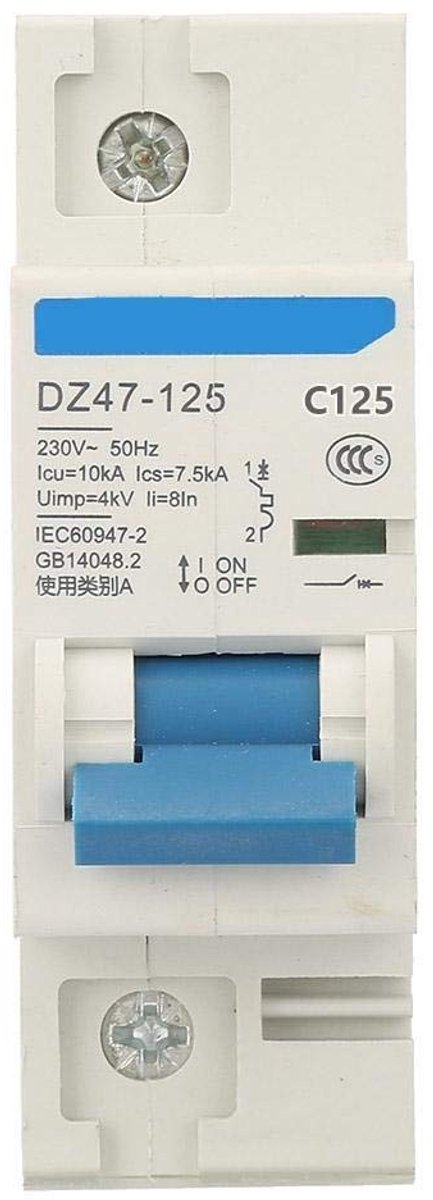 SPHProducts - Automatische Stroomschakelaar - Overload en Kortsluitbeveiliging - 1P, 125A, 230V - Betrouwbare Bescherming - Veiligheid - Geschikt voor ...