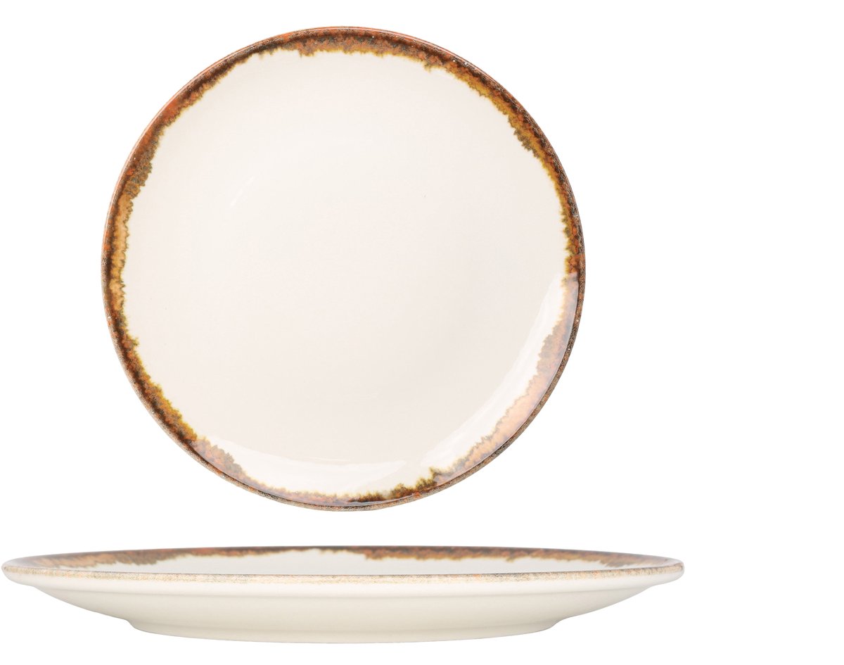 Kütahya Porselen Dinerbord - Fluer Amber - Porselein - 27 cm - set van 6