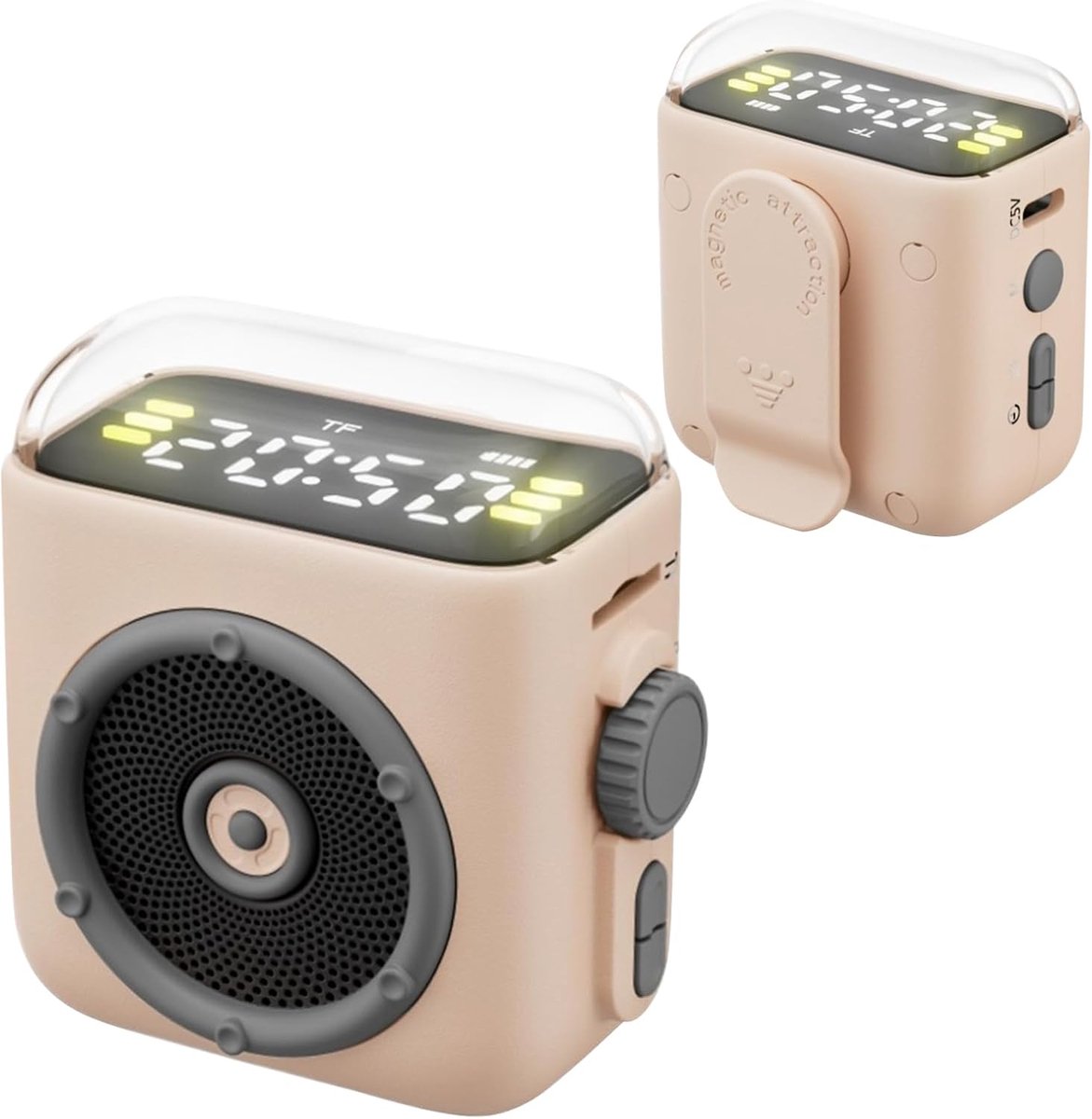 Draadloze Speaker - Muziekspeler Geluid - Muziek Luisteren Buiten - Magnetische Bevestiging - Compact Formaat - Crèmekleurig