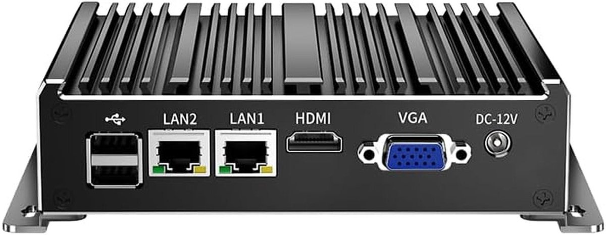 Industriële Mini-PC Fanless Dual Core N2840 met 2x Gigabit LAN, 4K Support en 2x COM Poorten