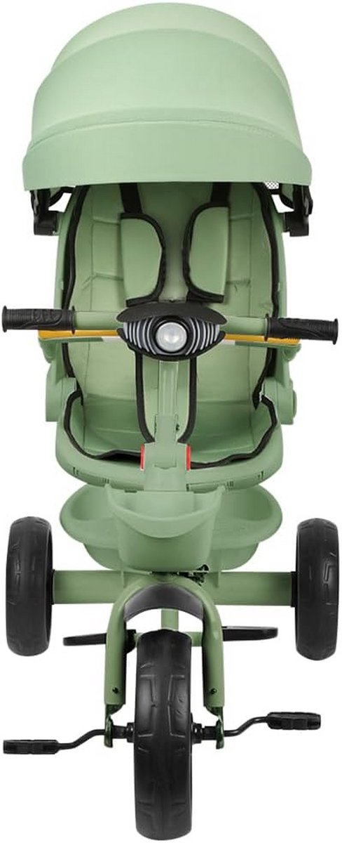 Compacte kinderwagen – tot 25 kg, kantelbaar, opvouwbaar, met bekerhouder, regenbescherming, zonneklep (UPF 50+) en boodschappenmand XL-100 x 75 x 50 cm, groen