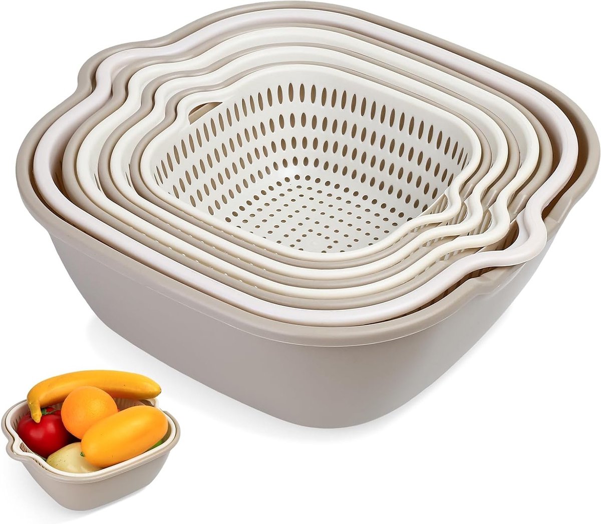 Multifunctionele Keukenzeef - Dubbellaags Design - Duurzaam PP-materiaal