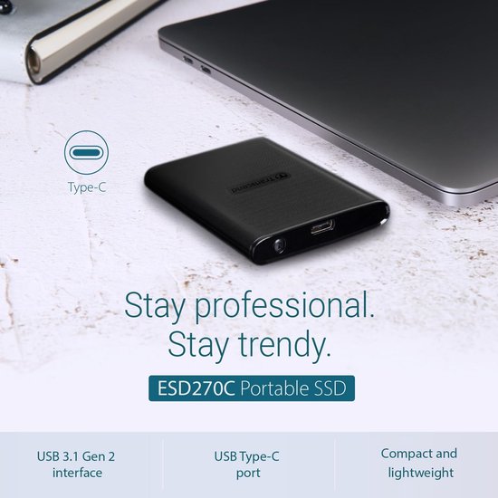 Draagbare Externe SSD 500GB USB 3.1 Gen 2 Type-C Snel Opslag — afbeelding 4