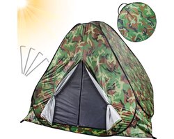 Tent-Camping tent-Zelfopzetbare-kampeertent voor 3-4 personen-Waterdicht en Winddicht- Ingang met klamboe- Versterkte vloer-automatische camouflage kampeertent.