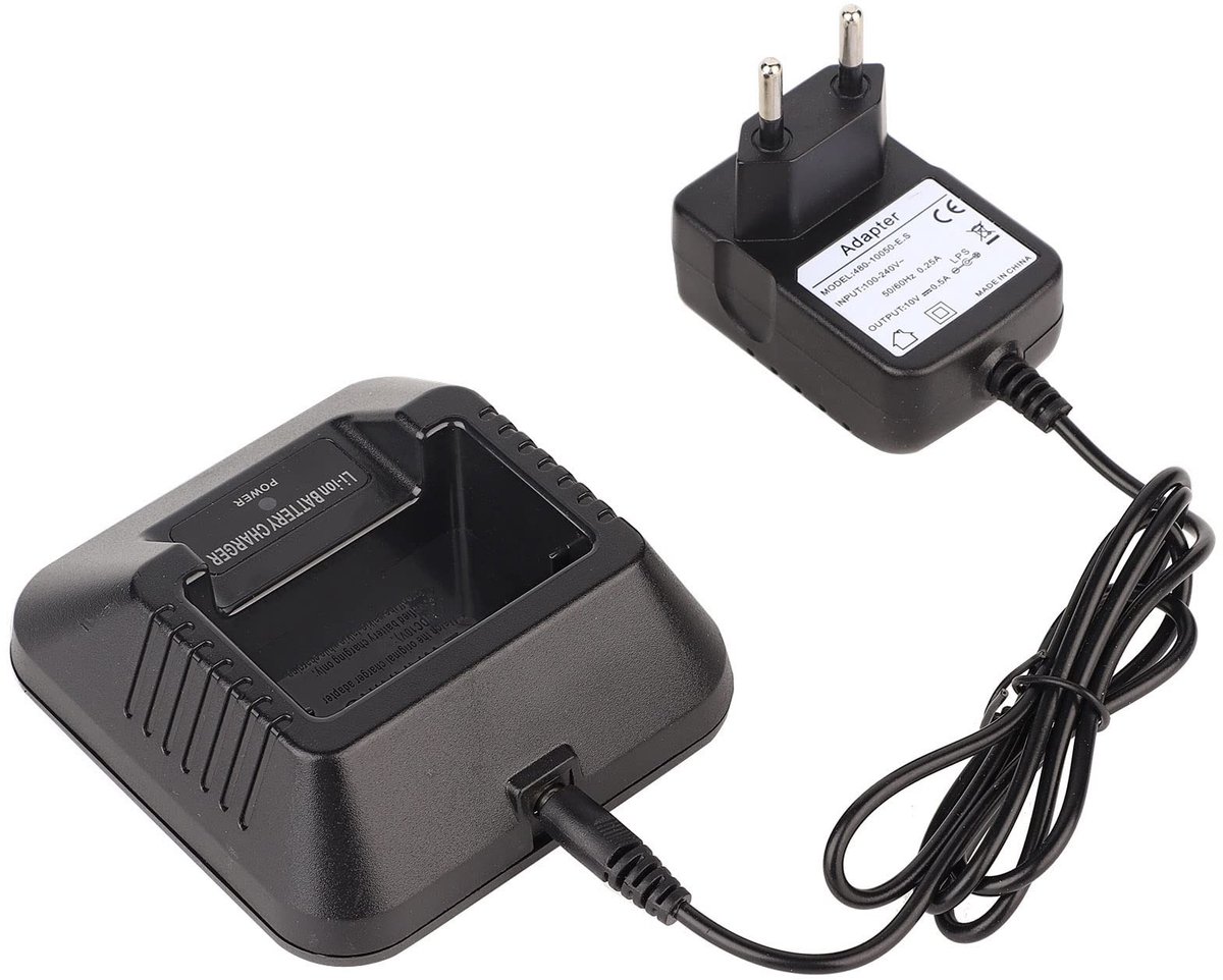 aladdien - Bureaulader - Voedingsadapter - Veilig en betrouwbaar - E.U. Plug - Geschikt voor Baofeng UV-5R - Li-ion accu's