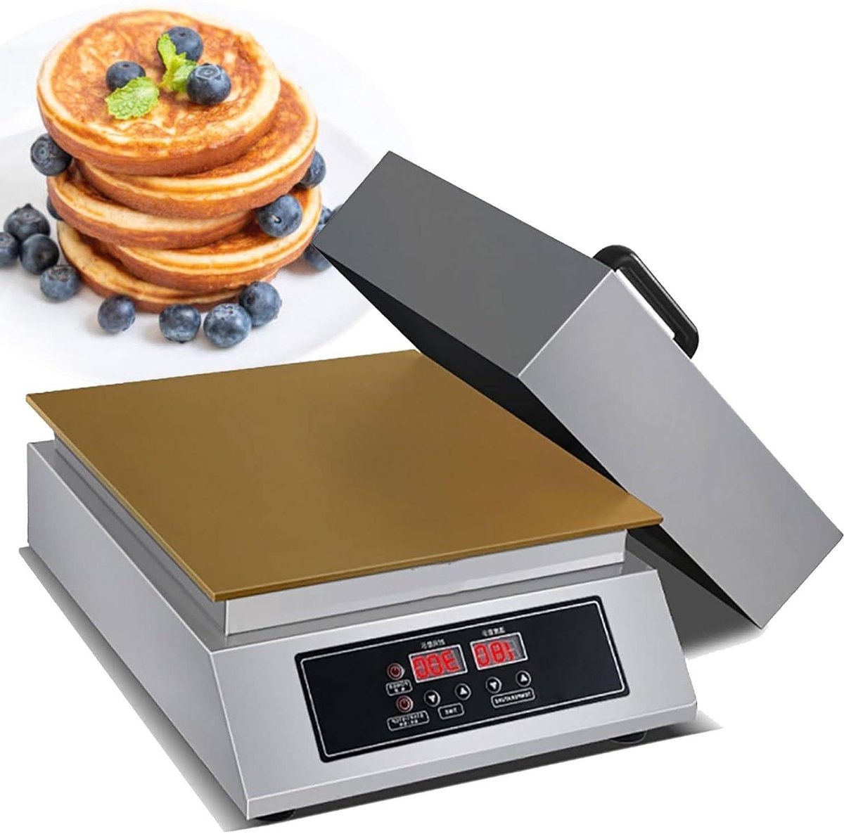 Apparaat voor Soufflés - Pannenkoekenmaker Dorayaki - Luchtige Desserts Maken - Dubbele Plaat Koper - 70 x 45 cm - Zilver