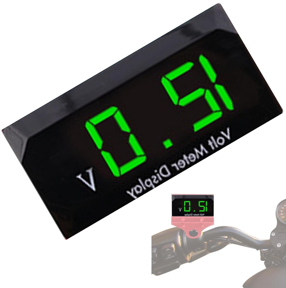 Digitale Voltmeter - Spanningsmeter LED - Voertuig Controle - Waterdicht Ontwerp - 12 V - Groen