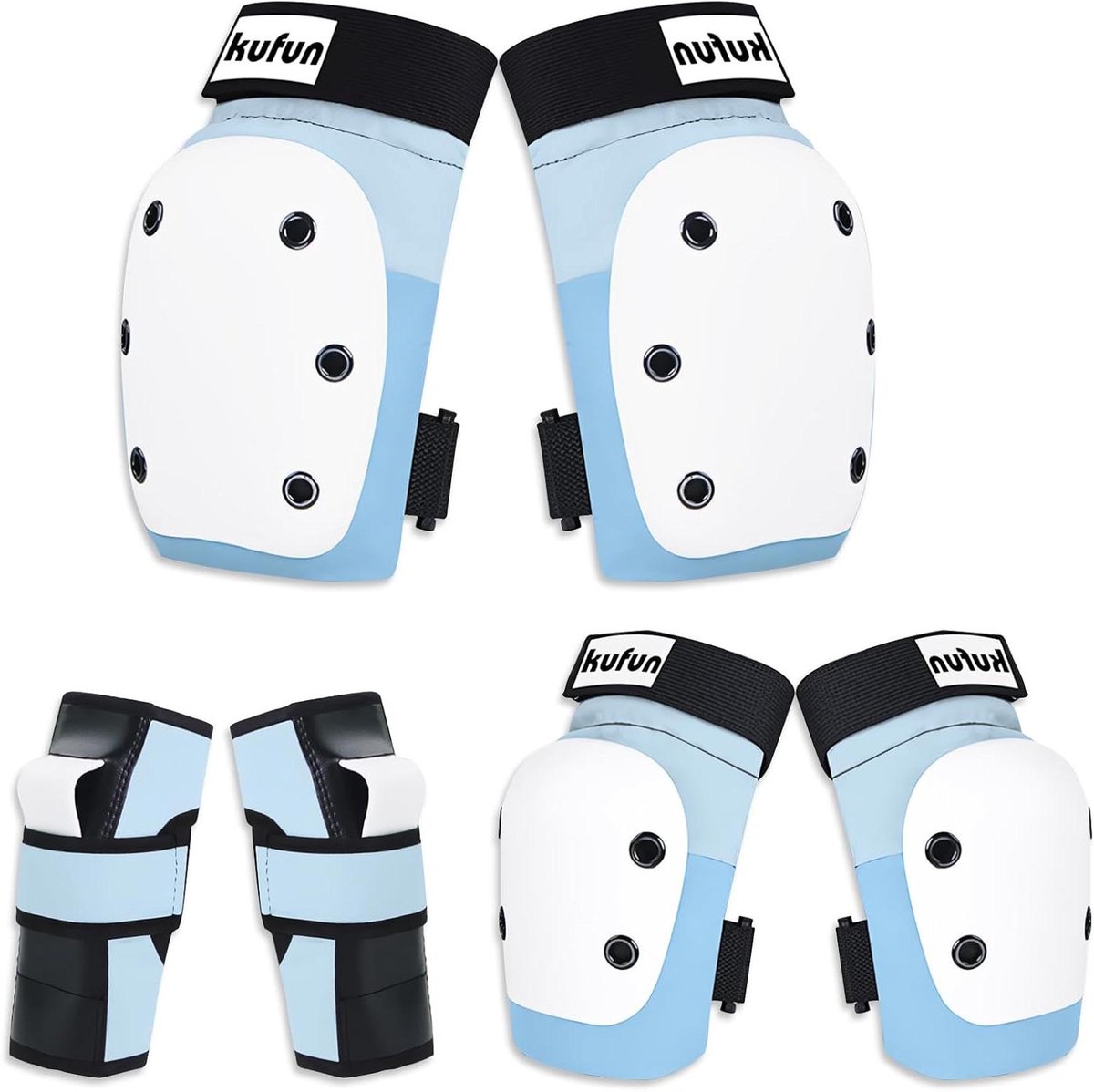 Beschermende Uitrusting Set - Knie Elleboog Pols - Sport Veiligheid - Dubbele Bescherming - 6 Delig - Blauw