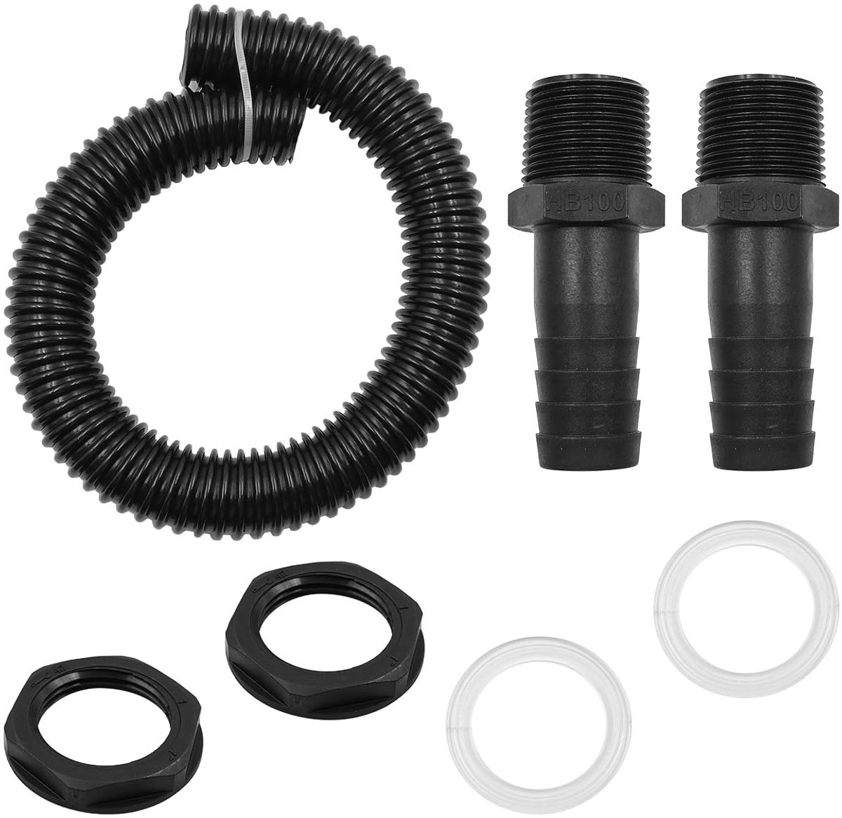 aladdien - Water Butt Connector Pipe Link Kit - Regentonnen Verbinden - Duurzaam Kunststof - 25mm Downpipe - Wateropslag Verbeteren - Geschikt voor ...