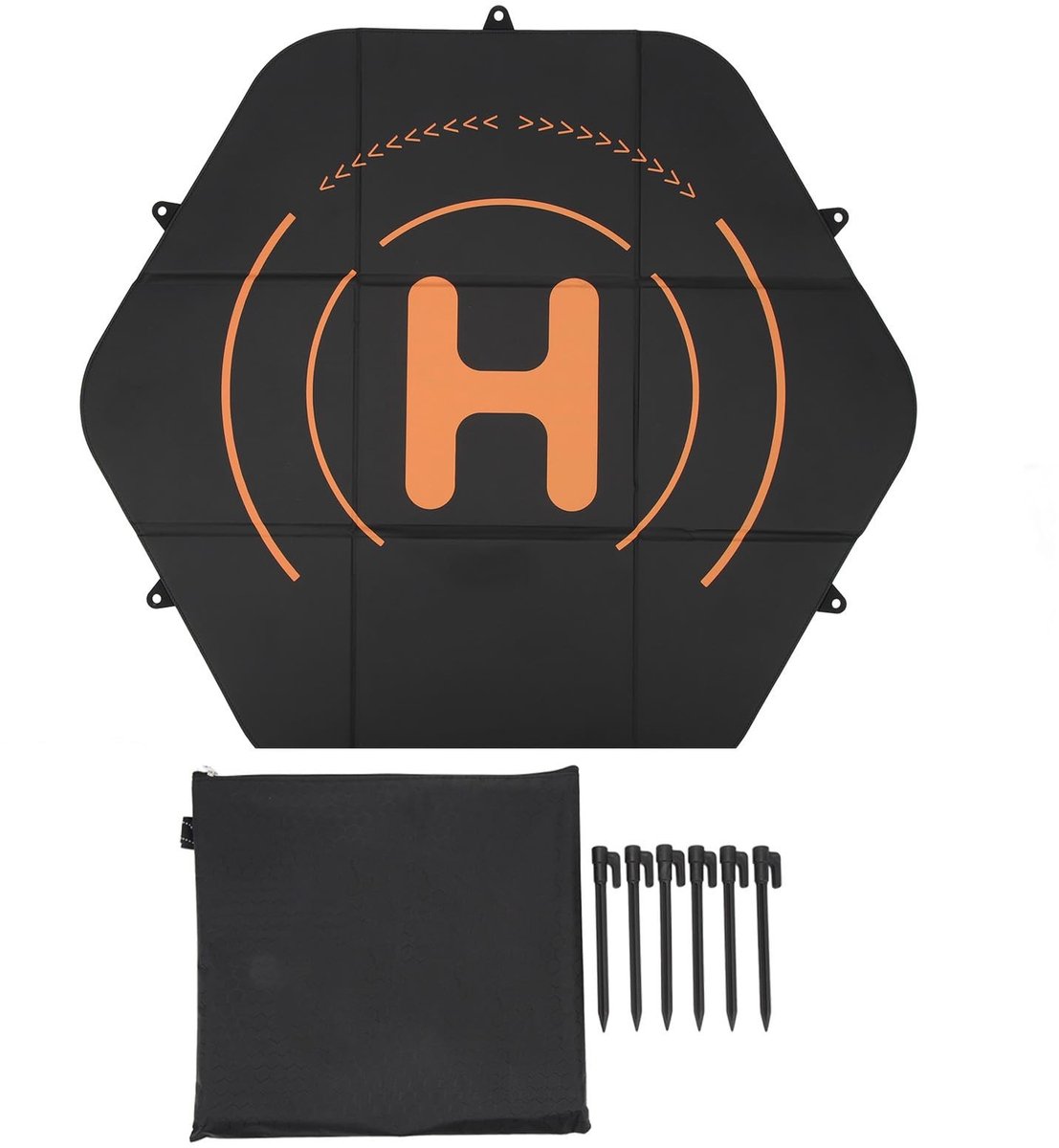 aladdien - Drone Landing Pad - Waterdicht - Hexagon - Zwart - Opvouwbaar - Bescherming voor Drones - Geschikt voor diverse modellen