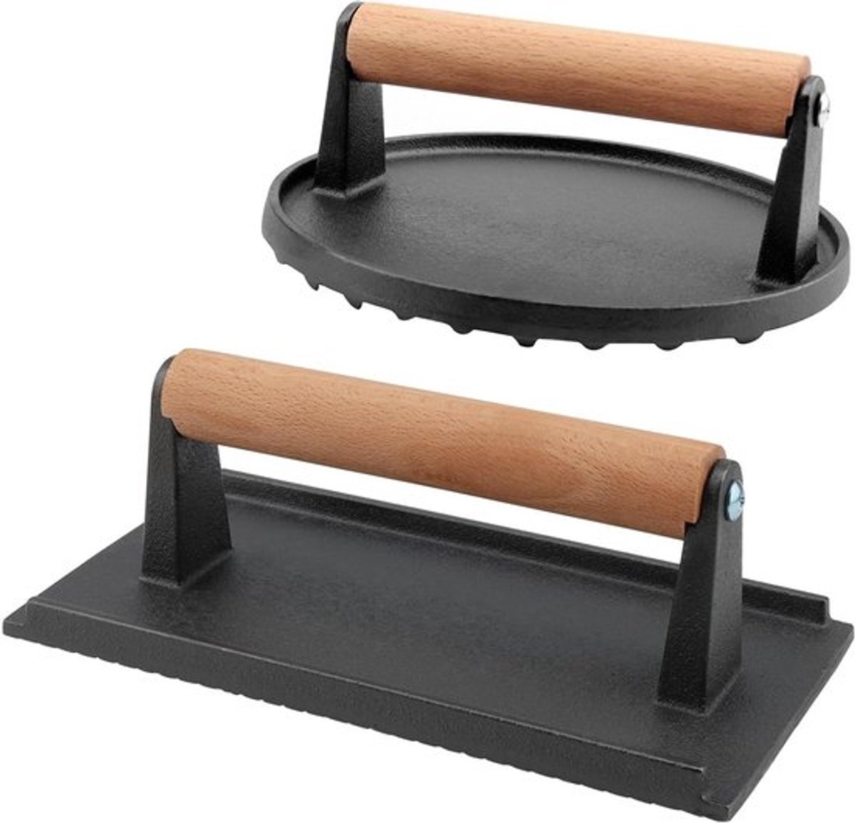 Set van 2 hamburgerpersen voor grillen, barbecue en koken met anti-aanbaklaag.