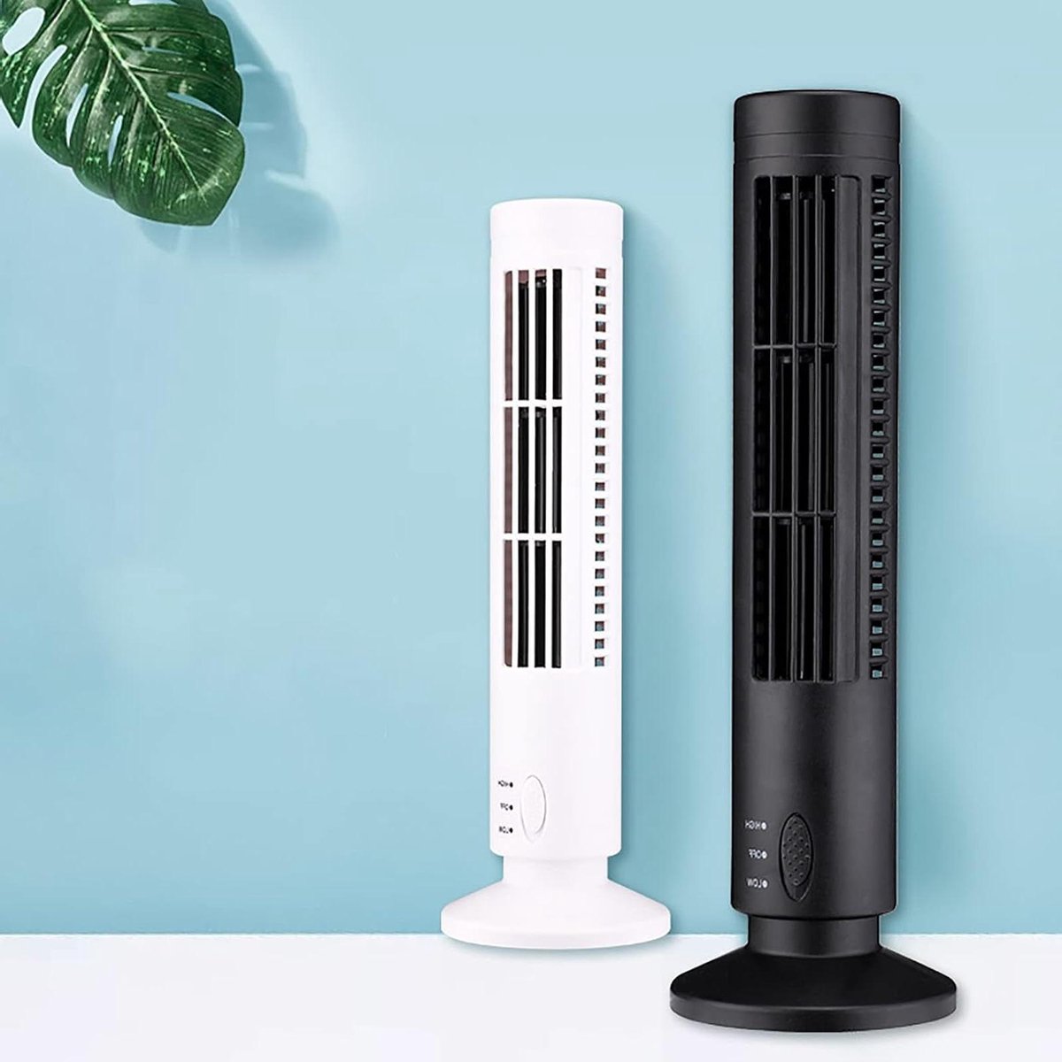 USB Torenventilator - Bladloze Ventilator - Koelte Creëren - Stil en Veilig - 33 cm Hoog - Zwart