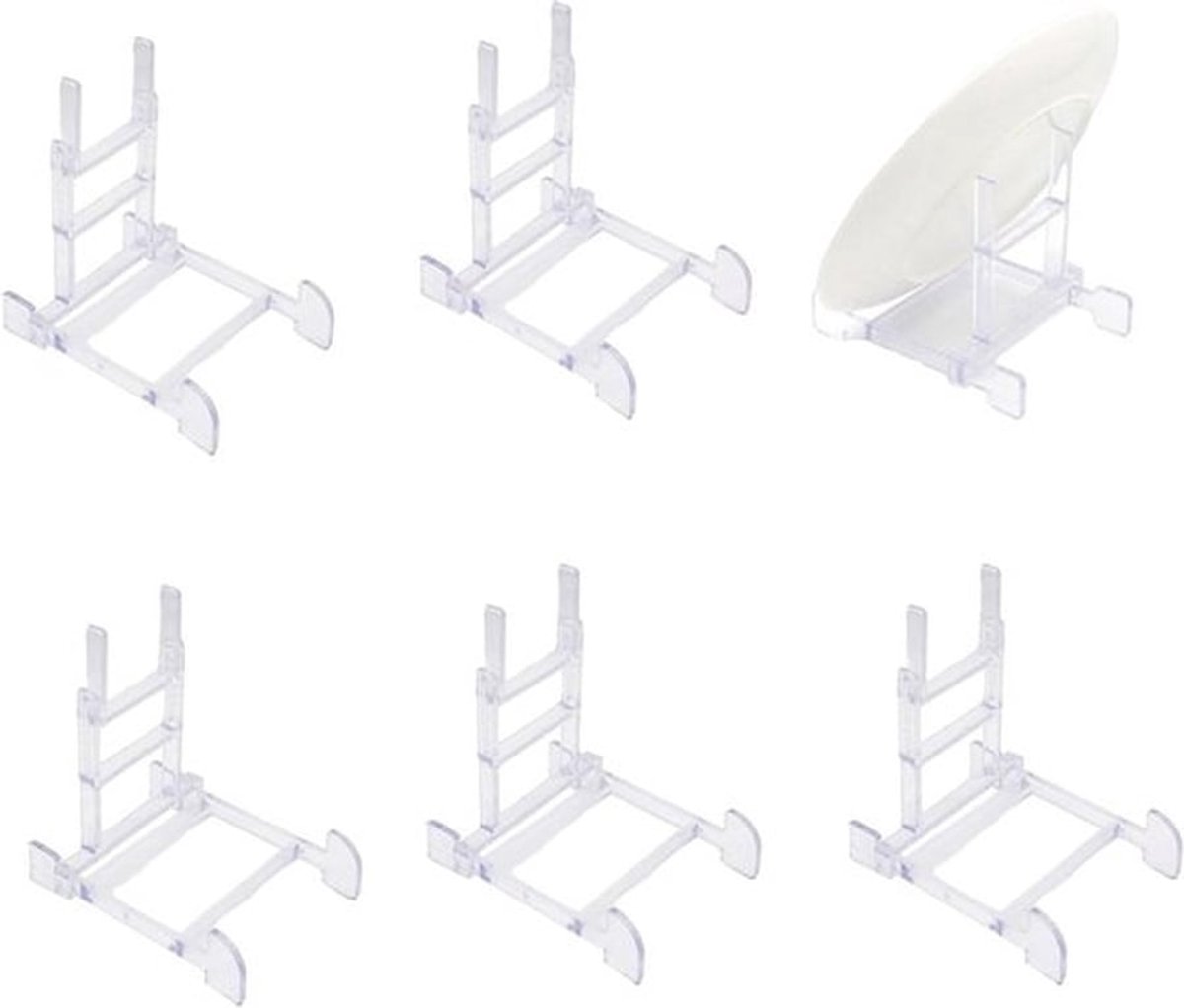Acryl Standaard Set van 6 - Grote Maten, Verstelbaar, Fotodisplays, Borden, Frames