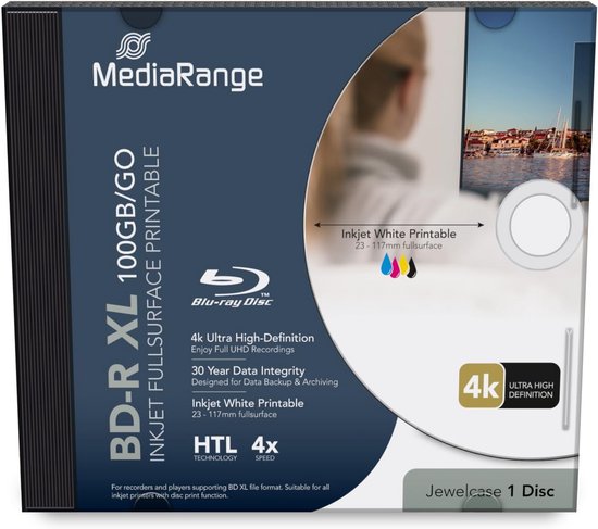 BD-R XL 100GB Blu-ray Disc Opname 4x Snelheid Full Surface Bedrukbaar — afbeelding 2