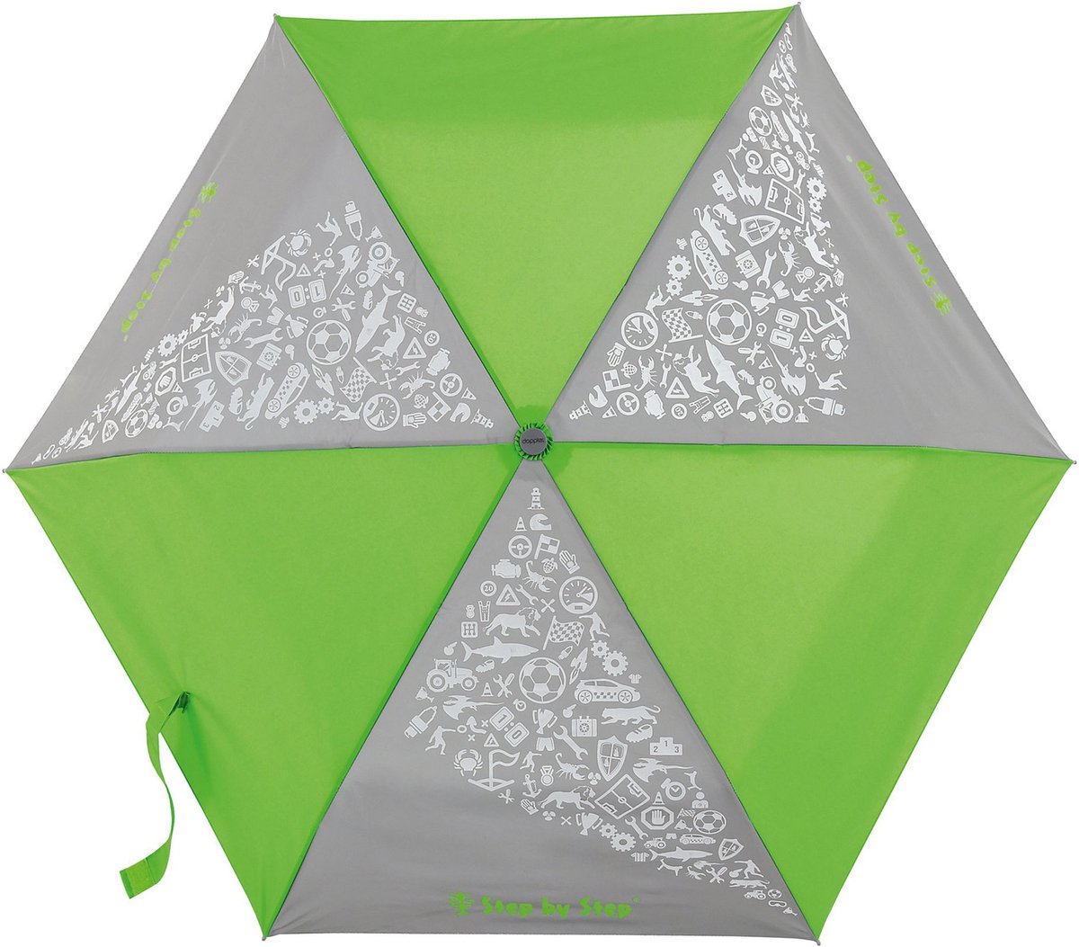 Step by Step Kinderparaplu 22 cm met reflecterende elementen - 100cm Diameter - neon green