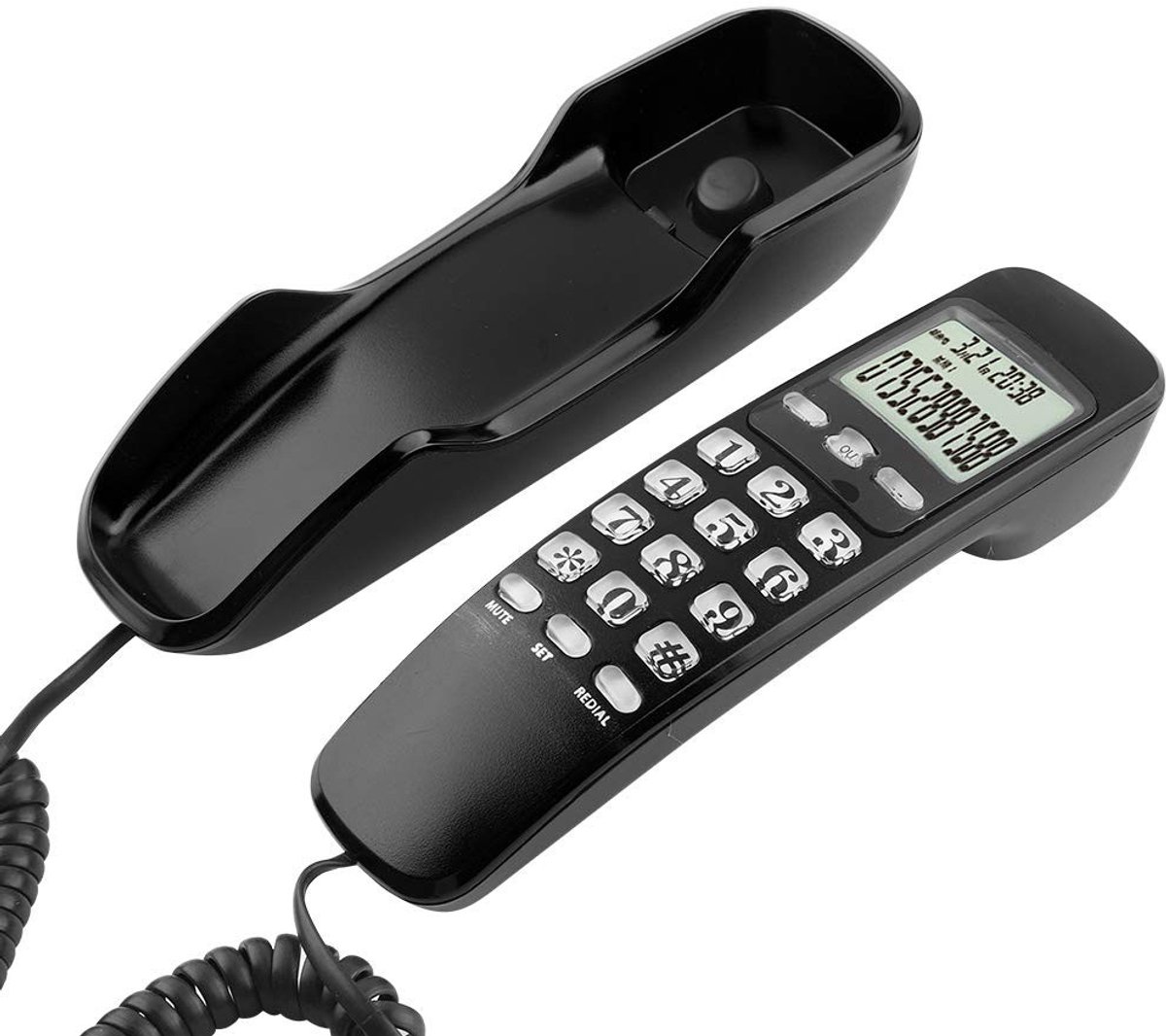 ONF3 - Wisfunctie LCD-schermen - Telefoon met nummerherkenning - Thuistelefoon met multifunctionele functies - Zwart - Draadloze mini-bedrade te...