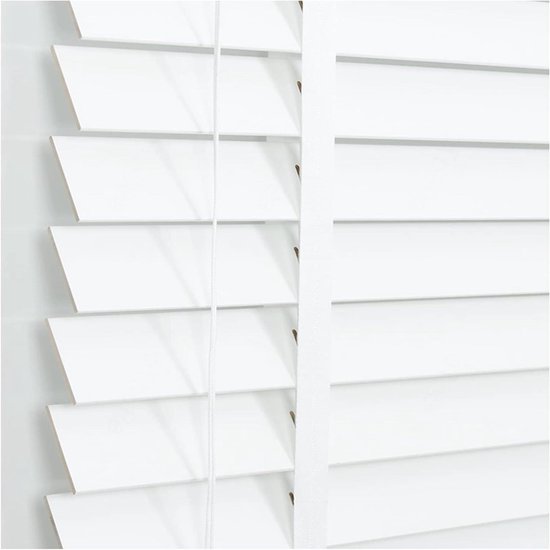 Houten Jaloezieën - Horizontale Luxaflex - Zonlicht Reguleren - Verstelbare Lamellen - 50mm Lamellen - Wit