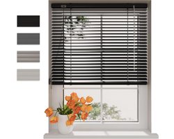 Aluminium Jaloezieën - Raambekleding - Lichtregeling - Fijn instelbare lamellen - 100 x 175 cm - Zwart