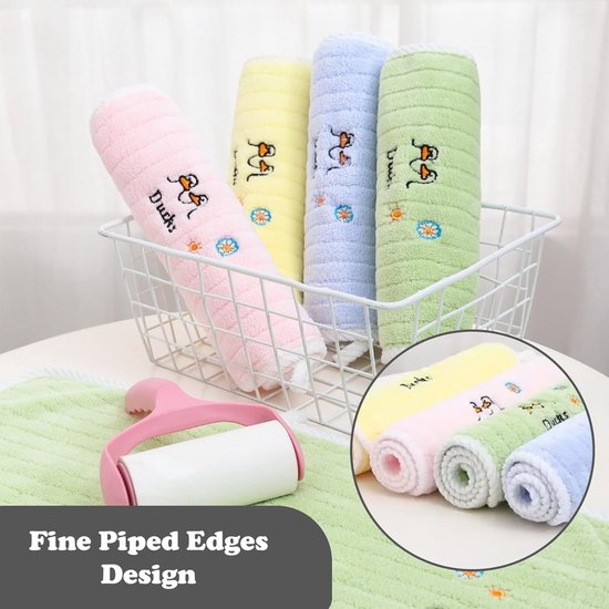 Babybadhanddoek Katoen - Zachte handdoek - Babyverzorging - Super absorberend - 3 stuks - Veelkleurig — afbeelding 3